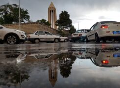 بارش باران بهاری در پیاده راه بوعلی سینا همدان