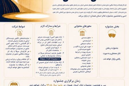 سی و هشتمین جشنواره تئاتر استان همدان برگزار می‌شود