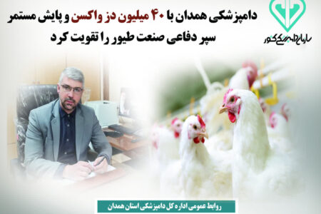 دامپزشکی همدان با ۴۰ میلیون دز واکسن و پایش مستمر سپر دفاعی صنعت طیور را تقویت کرد